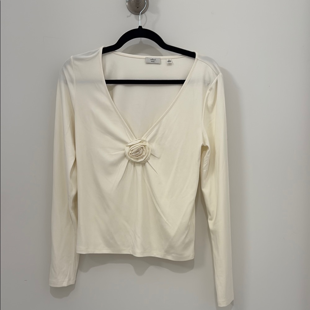 Wilfred Cream Tie Front Fitted Blouse